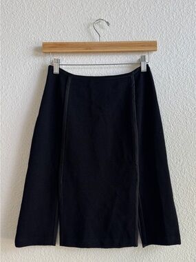 ST JOHN Black Slit Woo Skirt